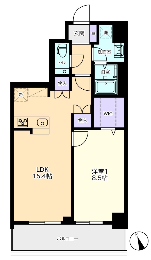 昭島市中神町のマンションの間取り