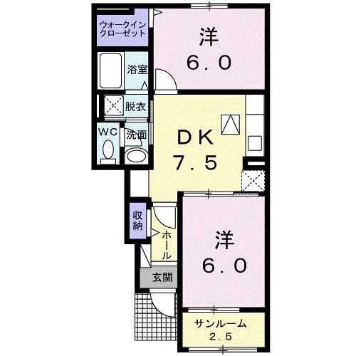 岩国市青木町のアパートの間取り