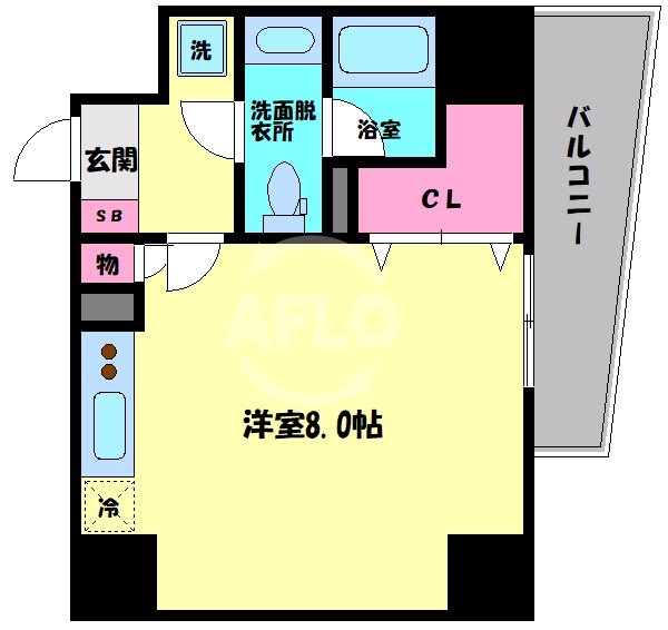 大阪市浪速区敷津西のマンションの間取り