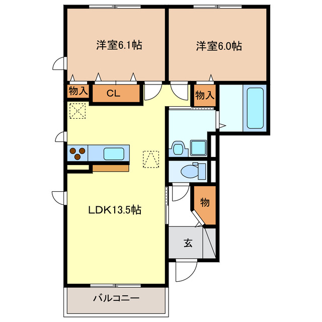 【Casa　Felice　A棟の間取り】