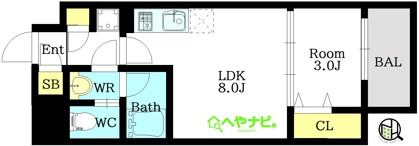 名古屋市中村区名駅南のマンションの間取り