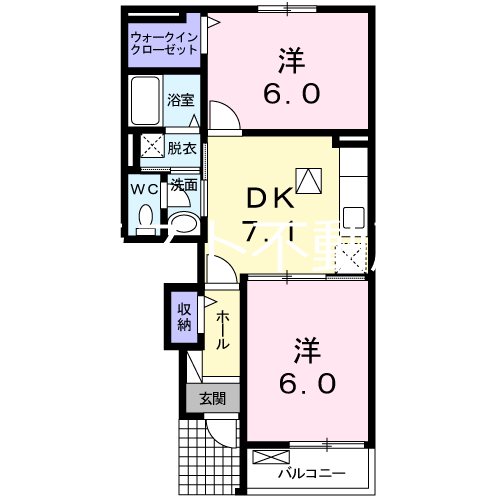 薩摩川内市永利町のアパートの間取り