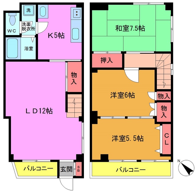 船橋市本中山のマンションの間取り