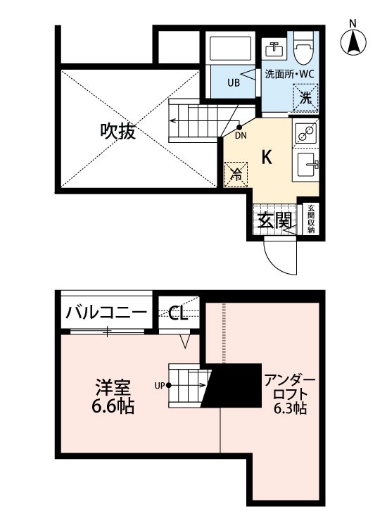 熊本市中央区坪井のアパートの間取り