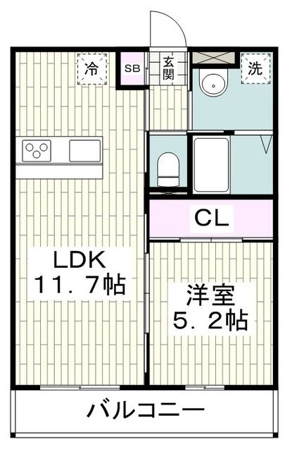 大和市上草柳のアパートの間取り