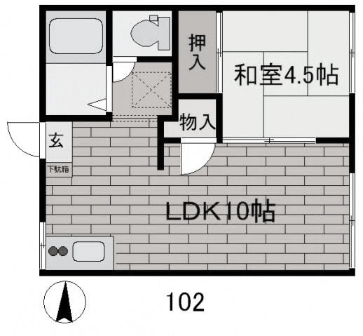 行田市桜町のアパートの間取り