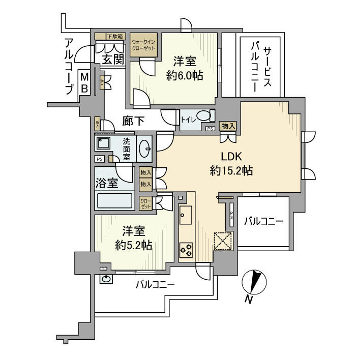 板橋区向原のマンションの間取り