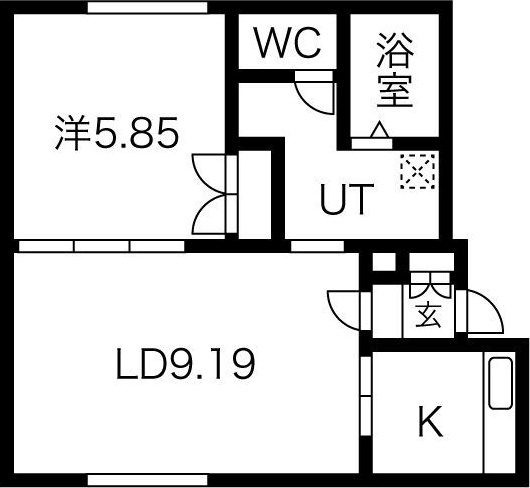 千歳市信濃のアパートの間取り