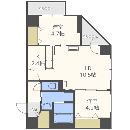 グランカーサ南６条の間取り