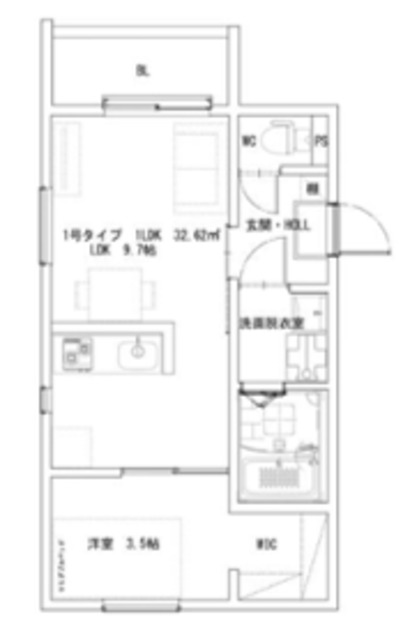 門真市三ツ島のアパートの間取り