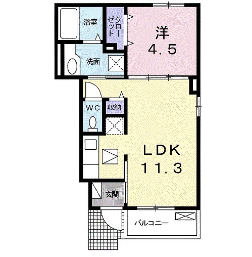 名古屋市緑区有松のアパートの間取り