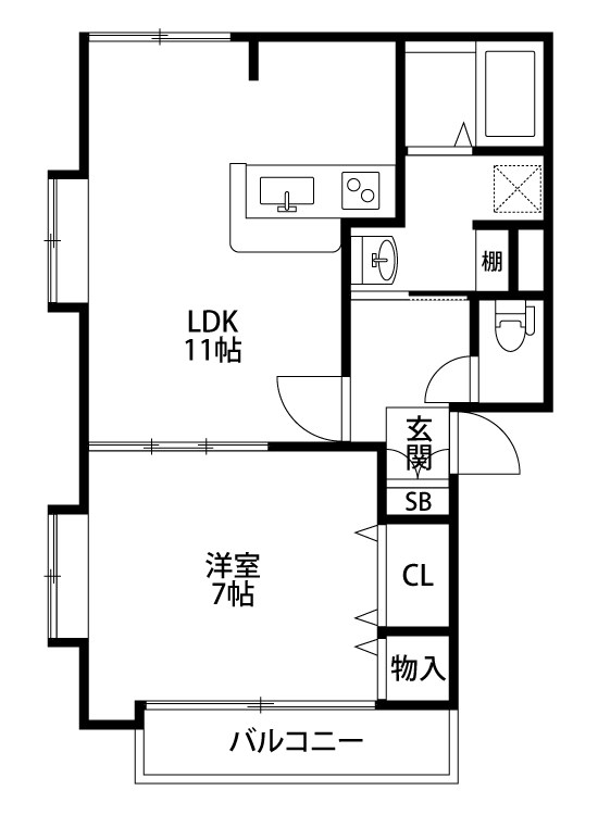 クレール小新の間取り