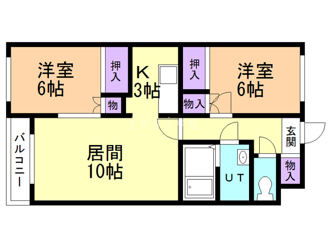 札幌市西区西町南のマンションの間取り