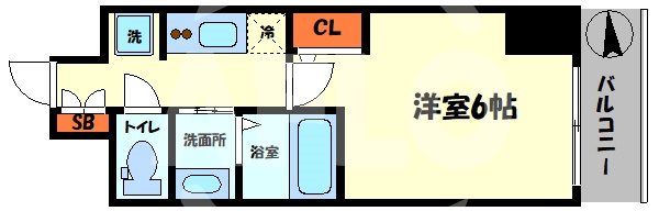 大阪市浪速区日本橋東のマンションの間取り