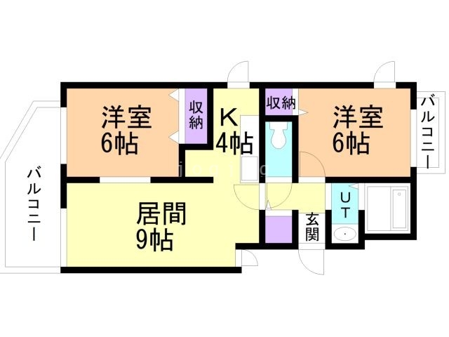 札幌市東区北二十一条東のマンションの間取り