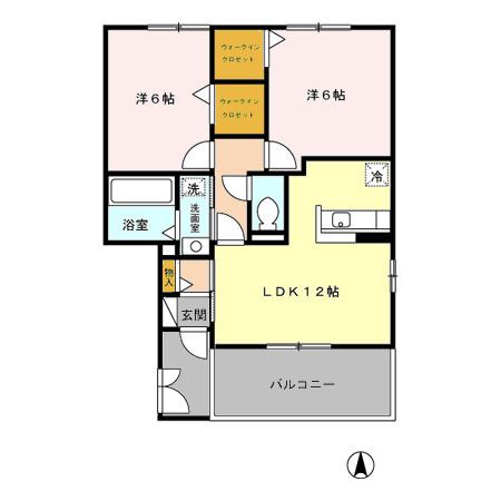 立川市幸町のアパートの間取り