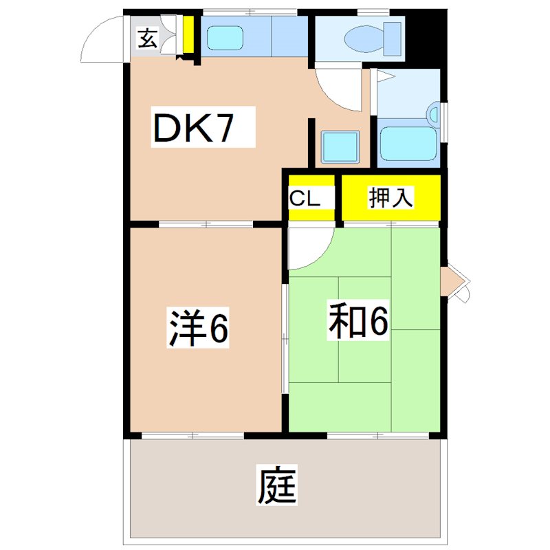 薩摩川内市高城町のアパートの間取り