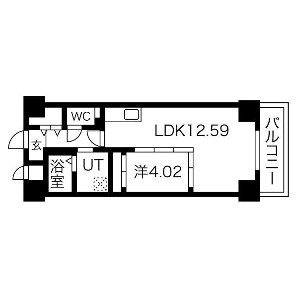 名古屋市中区新栄のマンションの間取り