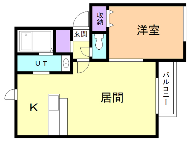 苫小牧市拓勇西町のアパートの間取り