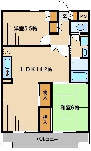 ＪＲ京浜東北線 南浦和駅 徒歩17分 3階建 築39年の間取り写真