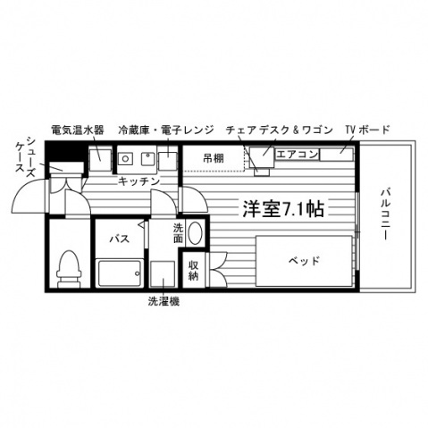 学生会館 カサブランカ白新の間取り写真