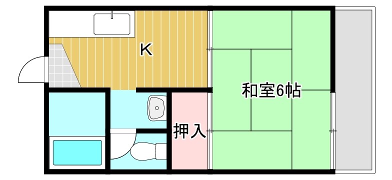 ツジトミ河曲寮Bの間取り