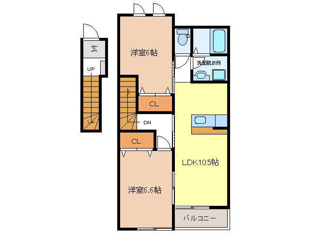 岐阜市下西郷のアパートの間取り