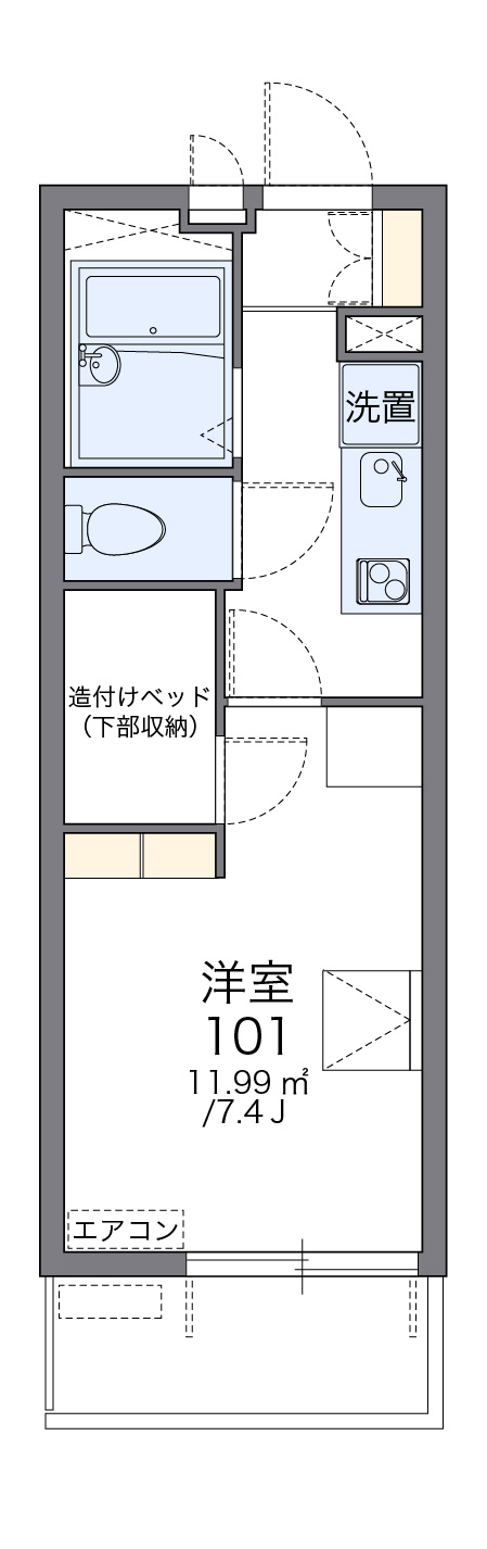 玉名市亀甲のアパートの間取り