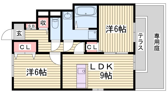 ローズコート野添Ａ棟の間取り