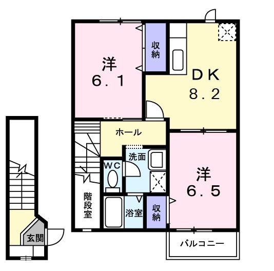 鹿嶋市大字宮中のアパートの間取り