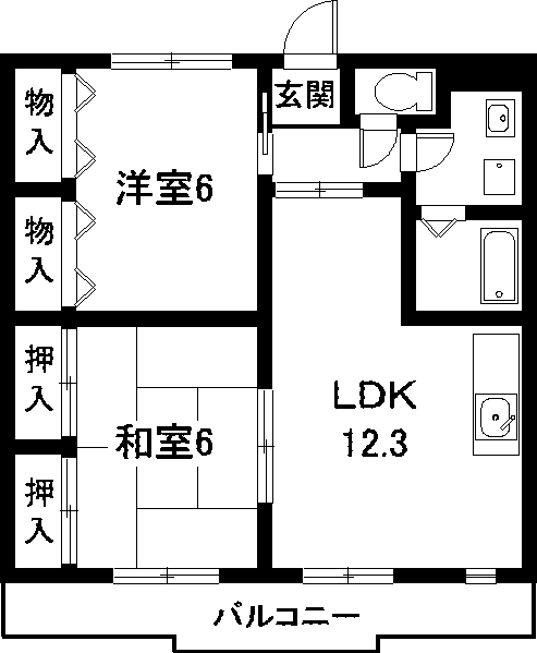 名古屋市中川区伏屋のマンションの間取り