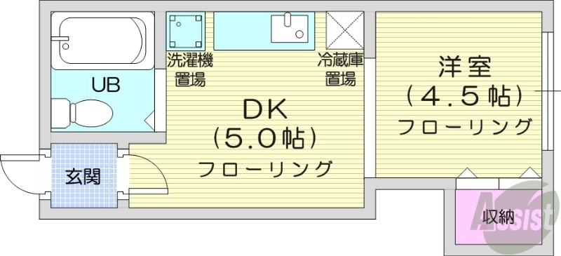 札幌市中央区南七条西のマンションの間取り