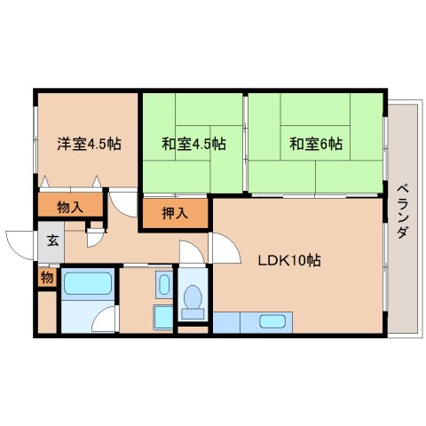 メープルコート中村IIの間取り