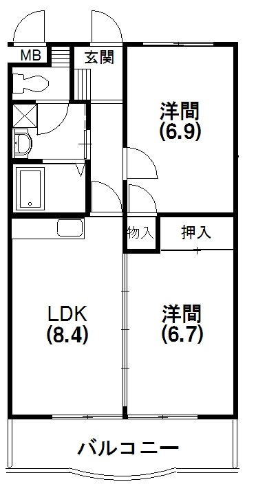 【マンションマスカットの間取り】