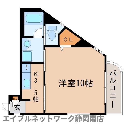 静岡市駿河区中田のマンションの間取り