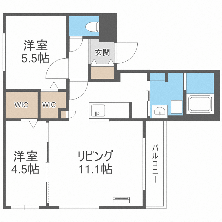 【札幌市北区北二十三条西のマンションの間取り】