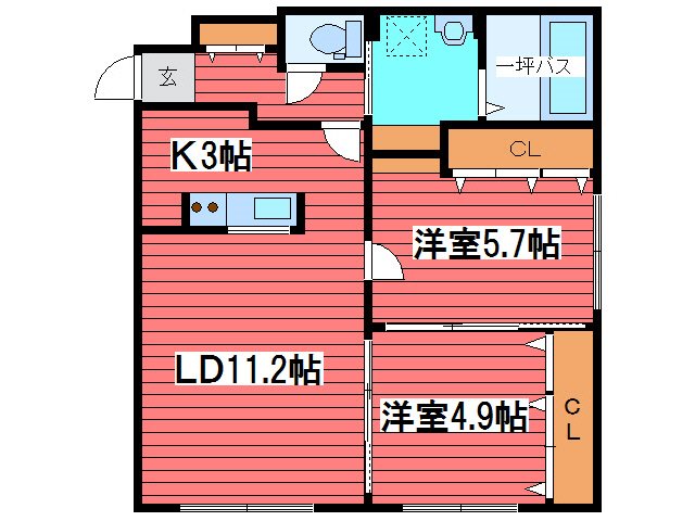 PRIME　COURT月寒西の間取り