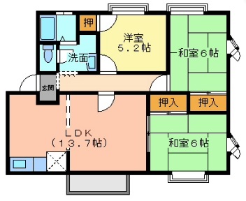 レジデンス篭田Aレジデンス篭田Aの間取り