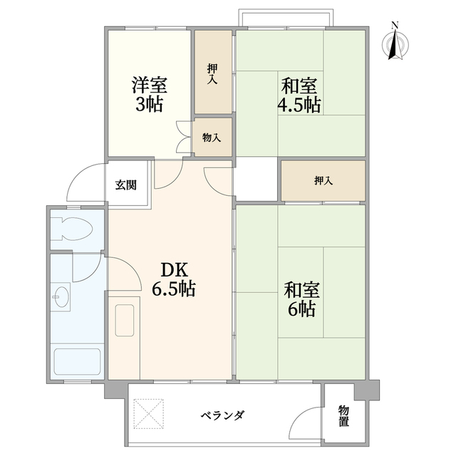 烏山北住宅２６号棟の間取り