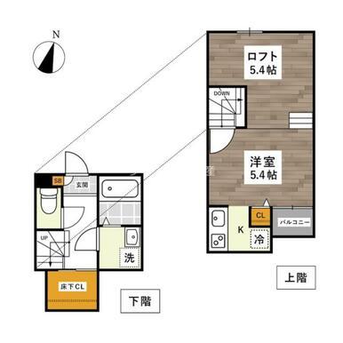 【熊本市南区田迎のアパートの間取り】