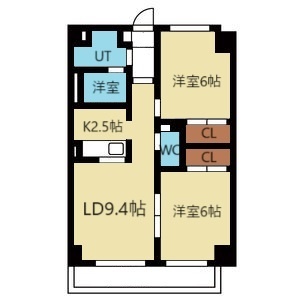 札幌市手稲区前田五条のマンションの間取り