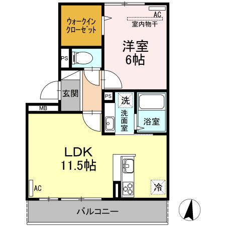 D-room桜町　C棟の間取り