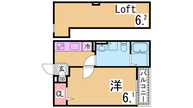 神戸市長田区御蔵通のアパートの間取り