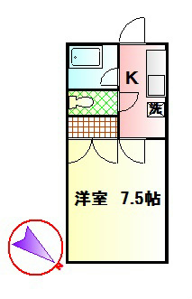 秦野市鶴巻南のアパートの間取り