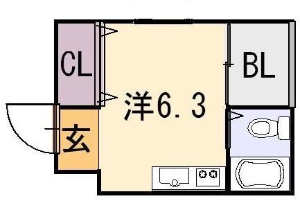 大阪市阿倍野区文の里のマンションの間取り