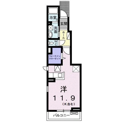 焼津市五ケ堀之内のアパートの間取り