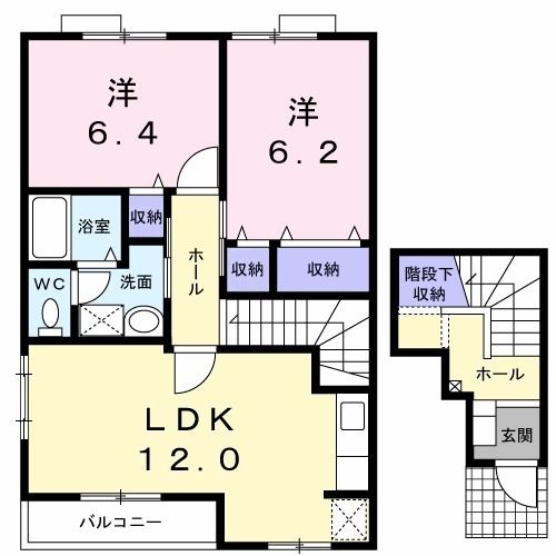 前橋市城東町のアパートの間取り