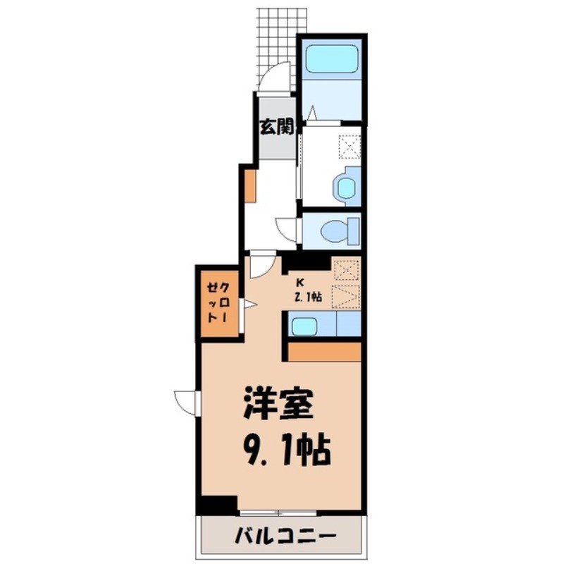 下都賀郡壬生町大師町のアパートの間取り