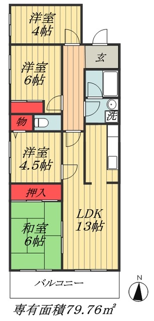 市川市新田のマンションの間取り