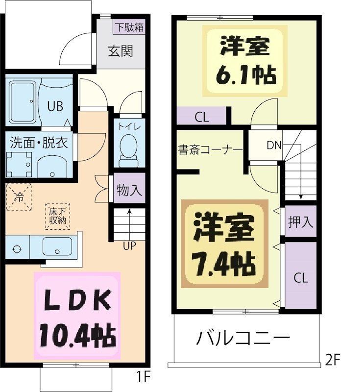 猿島郡境町のアパートの間取り